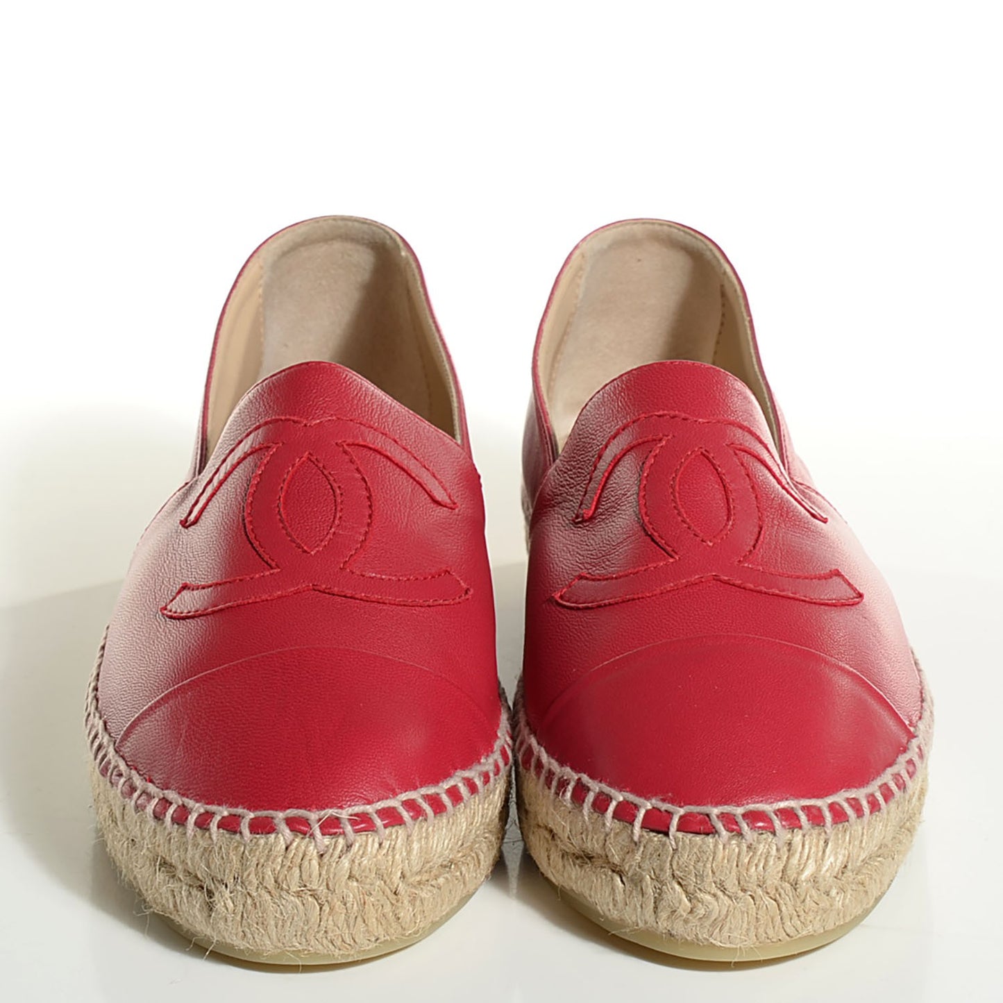 Lambskin CC Espadrilles 41 Red