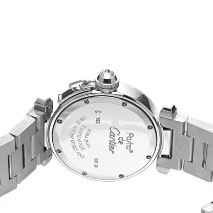 Cartier 18K White Gold Diamond Bezel 32mm Pasha C Quartz Watch 4 of 4