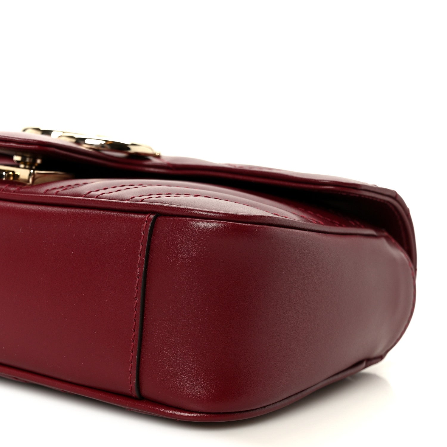 Gucci Calfskin Matelasse Mini GG Marmont Shoulder Bag Rosso Ancora 11 of 11