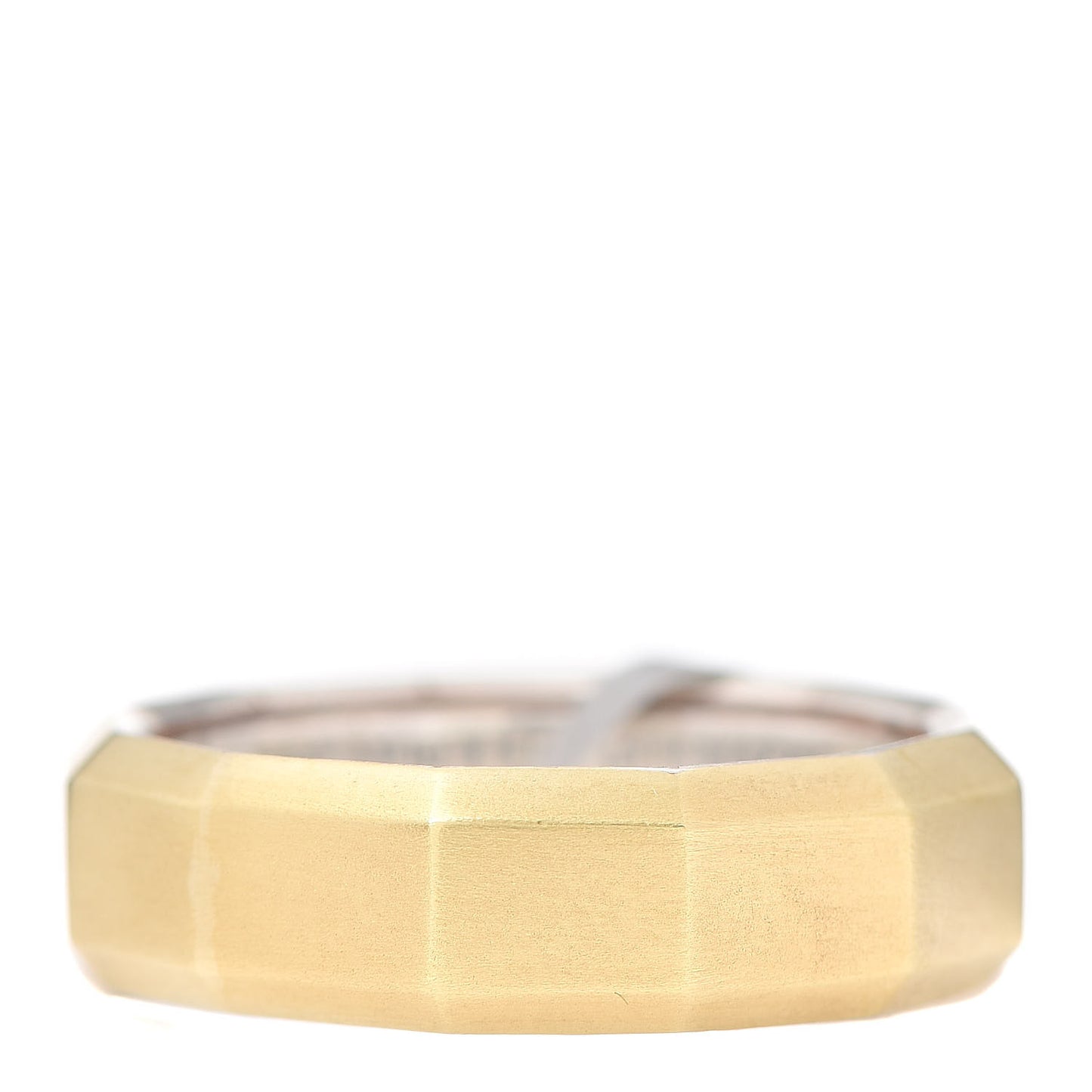 Sterling Silver 18K Yellow Gold 7.5mm Faceted Band Ring 65 11