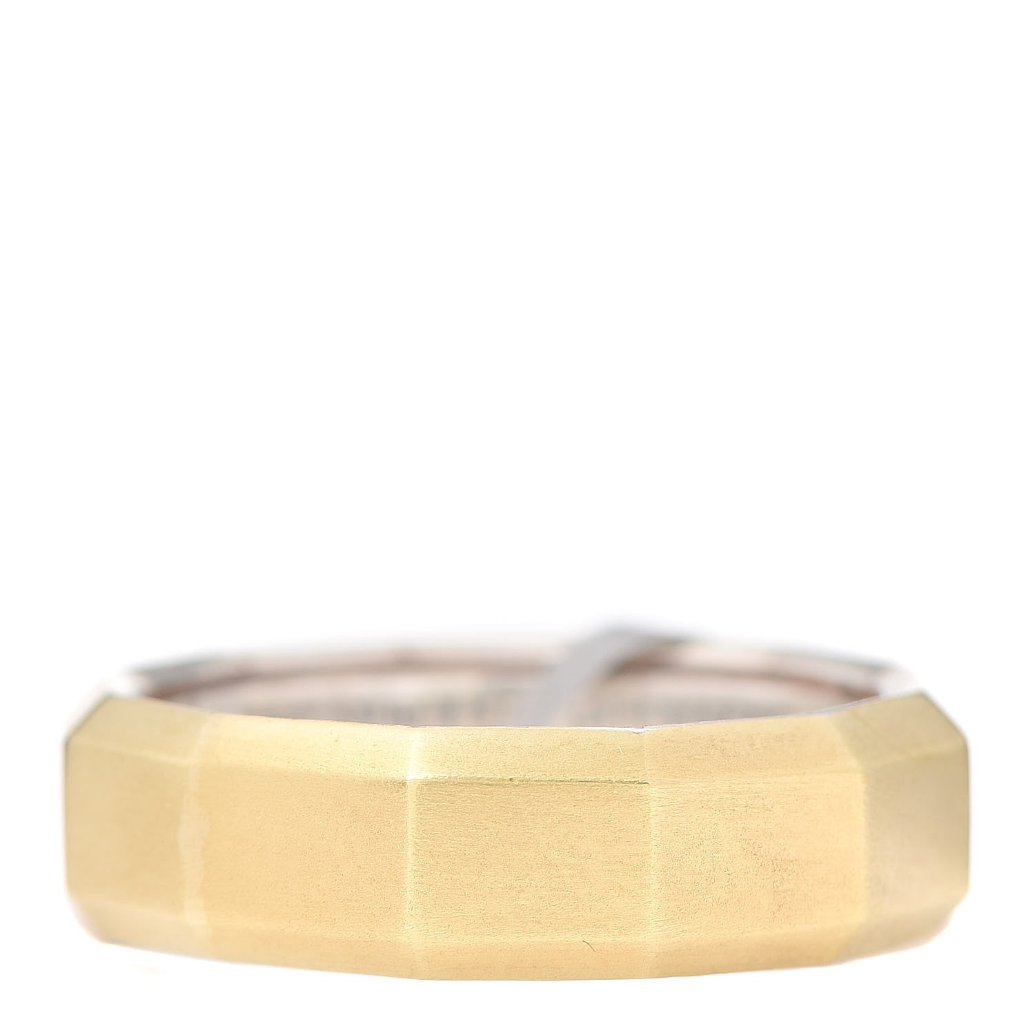 David Yurman Sterling Silver 18K Yellow Gold 7.5mm Faceted Band Ring 65 11 3 of 5