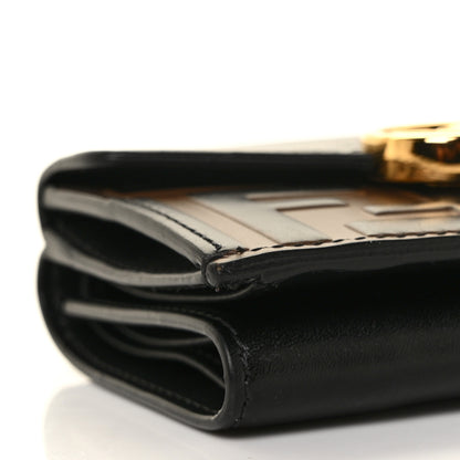 Fendi Vitello Liberty F is Fendi Bi-Color FF 1974 Embossed Micro Tri-Fold Envelope Wallet Maya Black 7 of 8