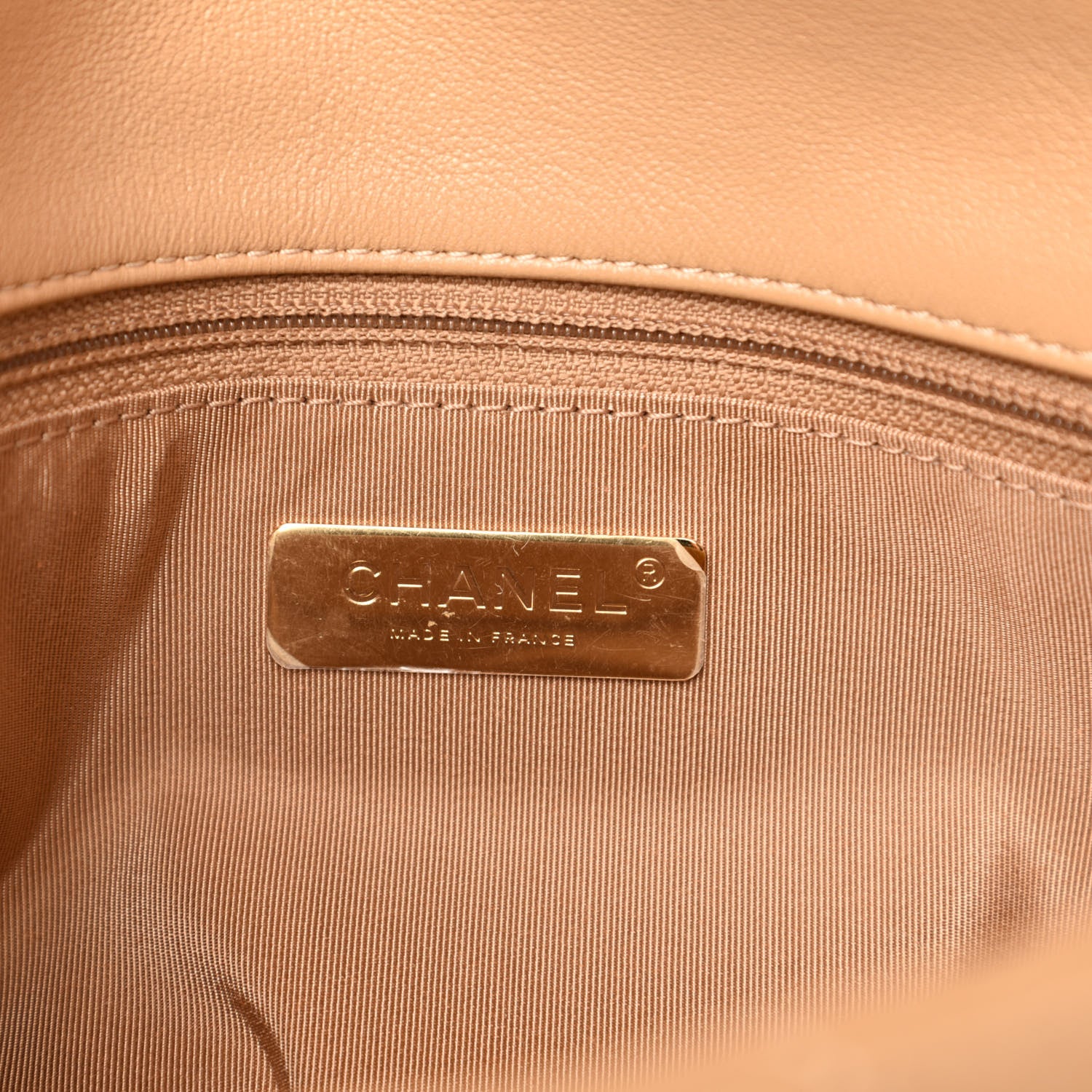 Chanel Lambskin Quilted Medium 19 Flap Dark Beige 8 of 10