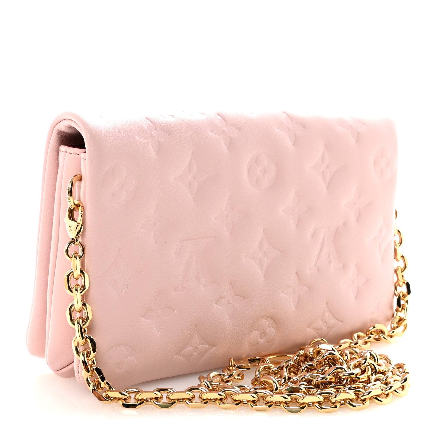 Louis Vuitton Lambskin Embossed Monogram Pochette Coussin Rose 3 of 10