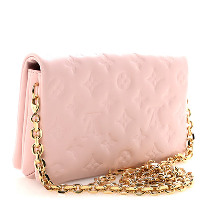 Louis Vuitton Lambskin Embossed Monogram Pochette Coussin Rose 3 of 10