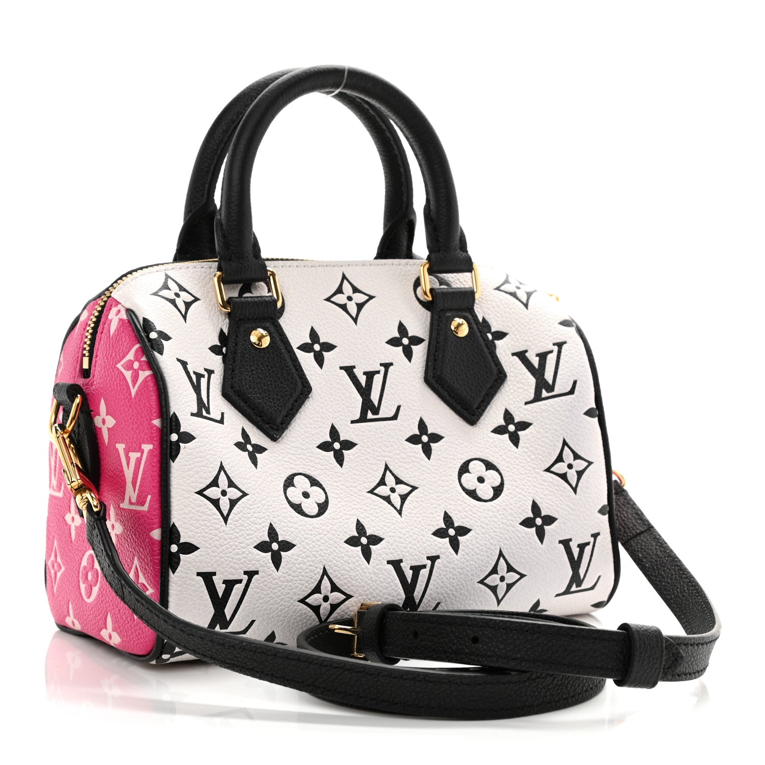 Louis Vuitton Empreinte Monogram Spring in the City Speedy Bandouliere 20 Black White Pink 3 of 8