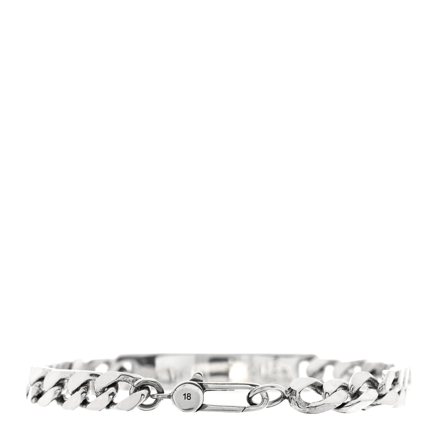 Sterling Silver GucciGhost Hamlet Skull ID Chain Bracelet