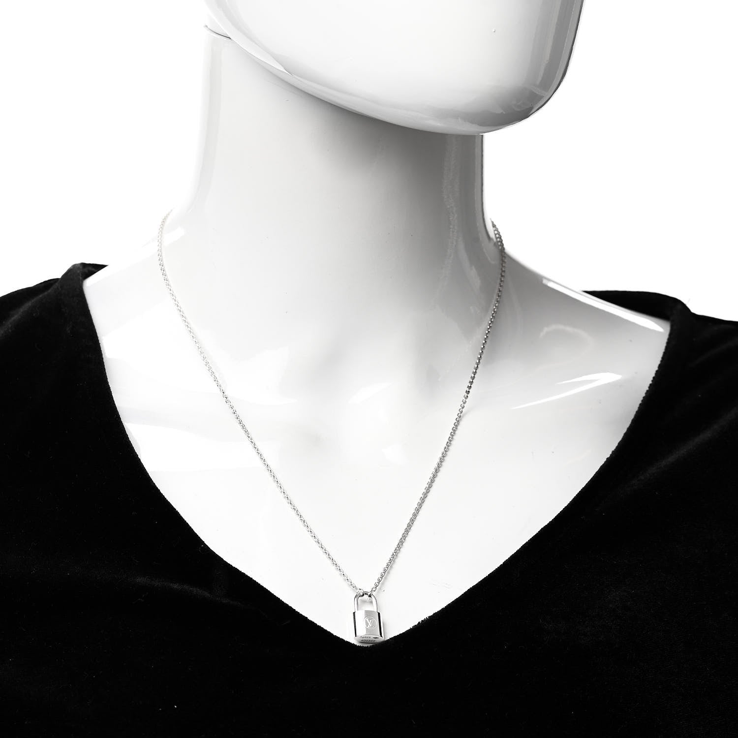 Louis Vuitton Sterling Silver Lockit Necklace 2 of 4