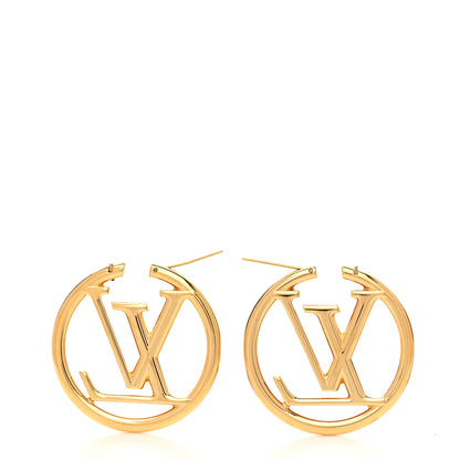Louis Vuitton Metal Louise Hoop Earrings Gold 3 of 4