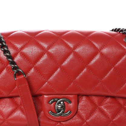 Chanel Shiny Lambskin Quilted Medium Burgundy Rocks Flap Red 9 of 9