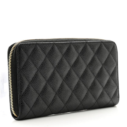 Chanel Caviar Quilted Large Gusset Zip Around Wallet Black 3 of 10