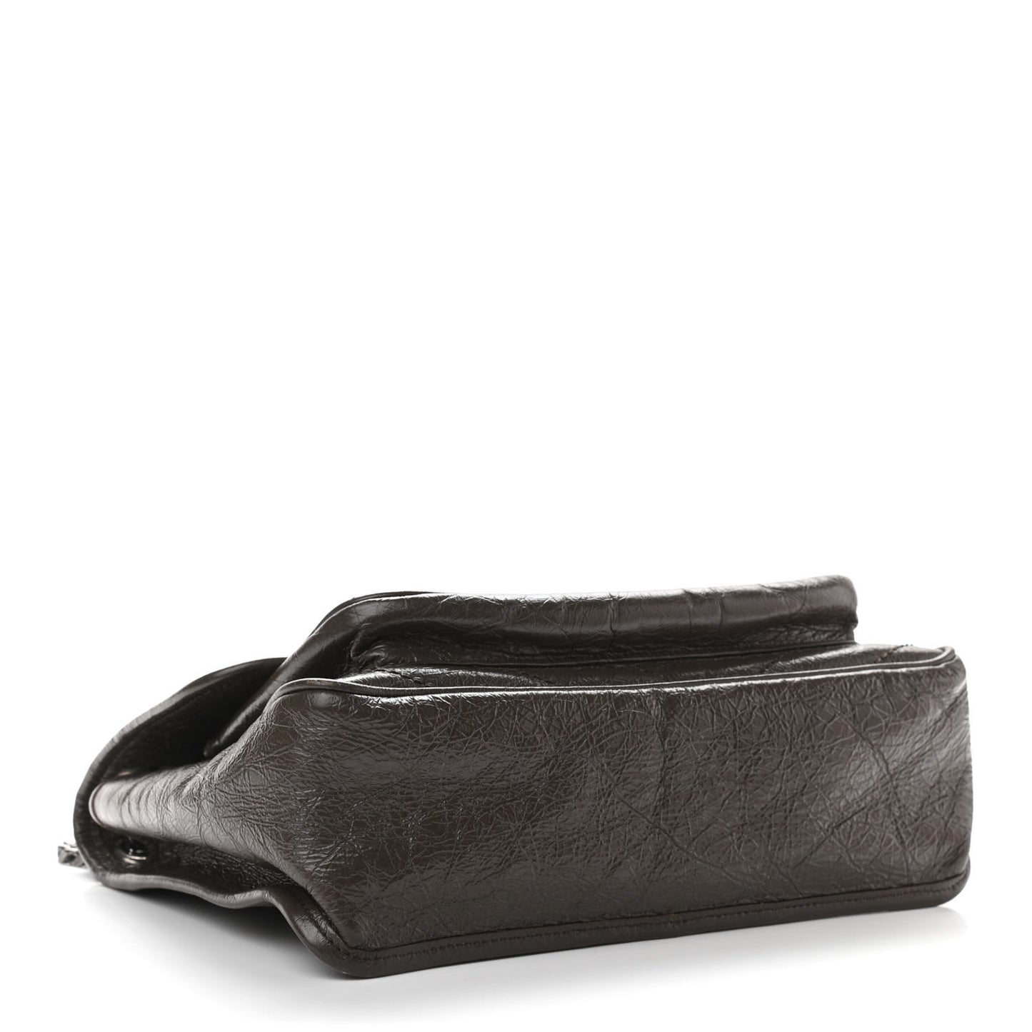 Crinkled Calfskin Matelasse Monogram Medium Niki Chain Satchel Faggio