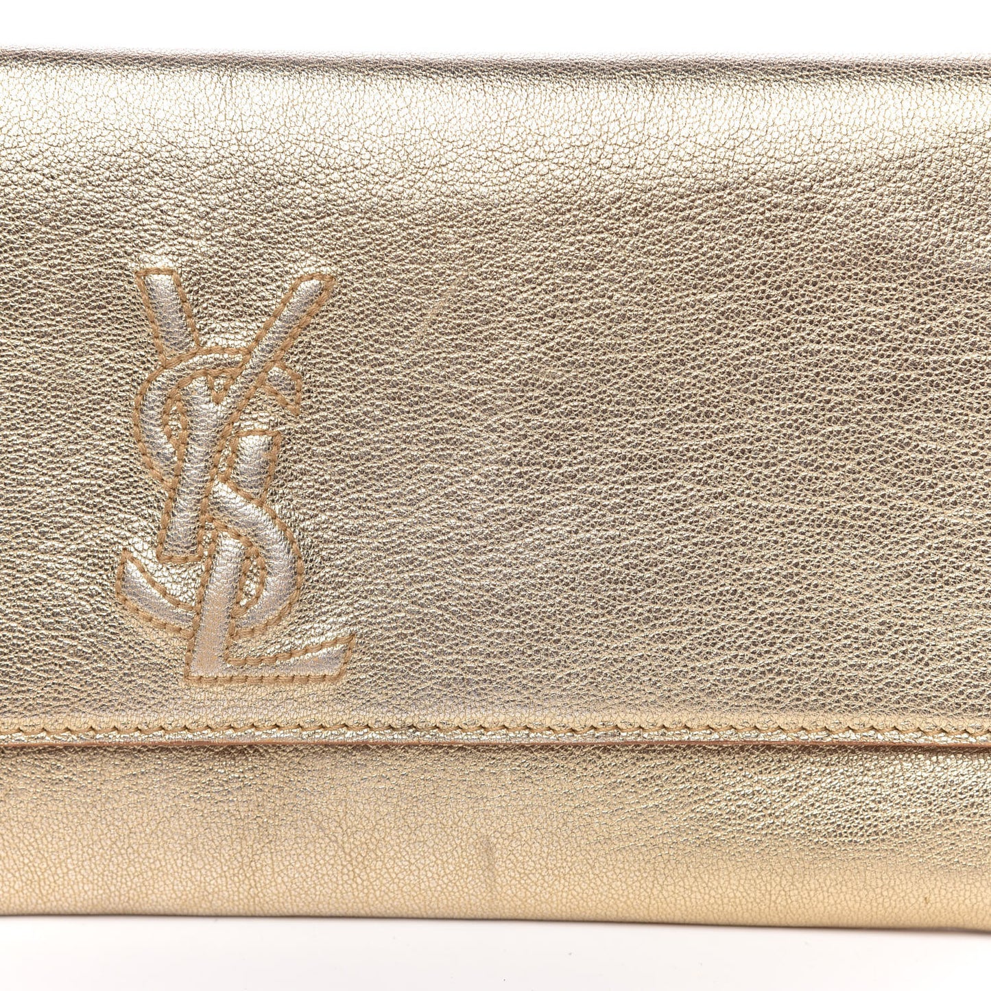 Metallic Goatskin Small Belle De Jour Clutch Gold
