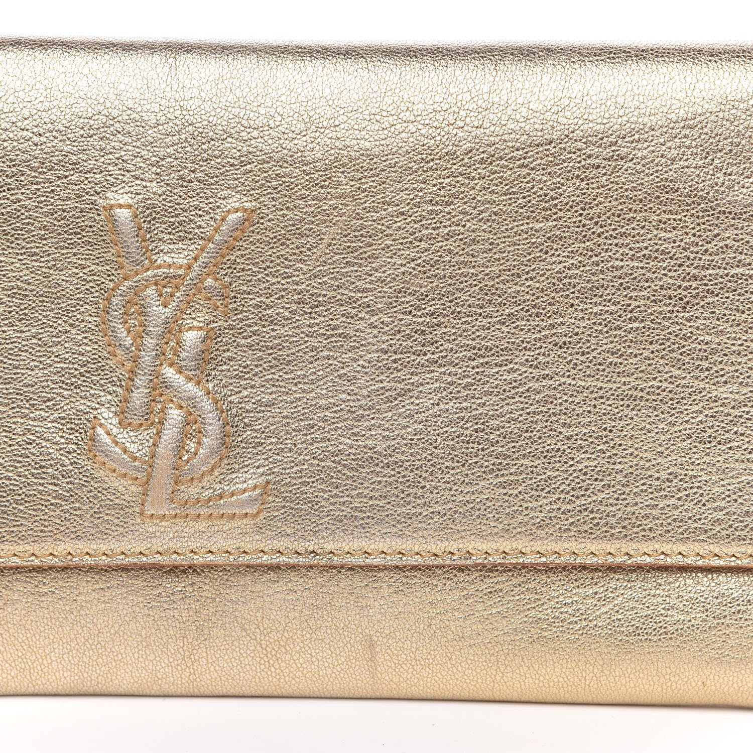 Saint Laurent Metallic Goatskin Small Belle De Jour Clutch Gold 12 of 15
