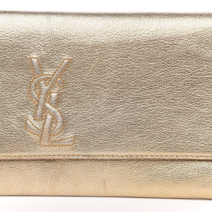 Saint Laurent Metallic Goatskin Small Belle De Jour Clutch Gold 12 of 15