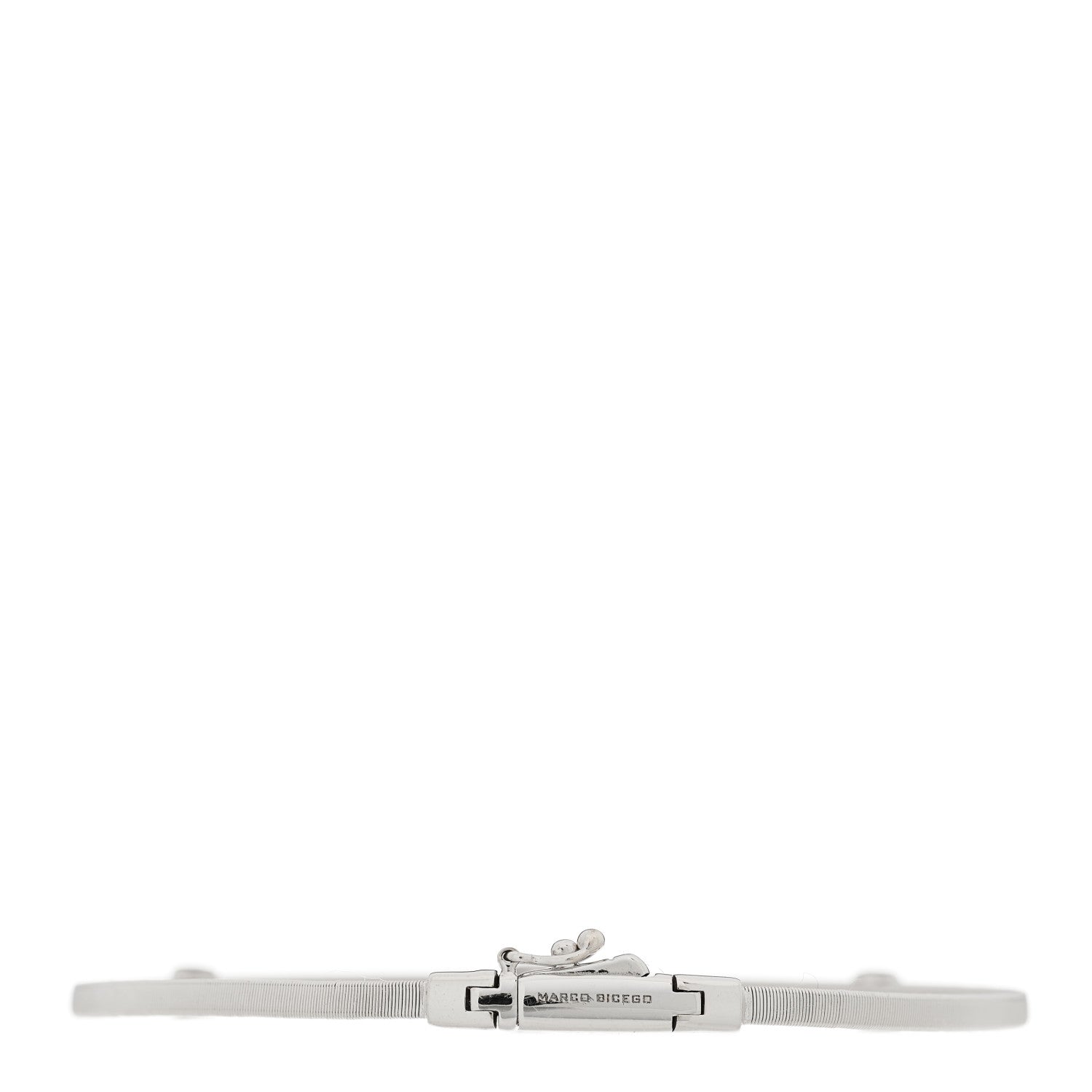Marco Bicego 18K White Gold Diamond Masai Medium Three Station Bracelet 2 of 4