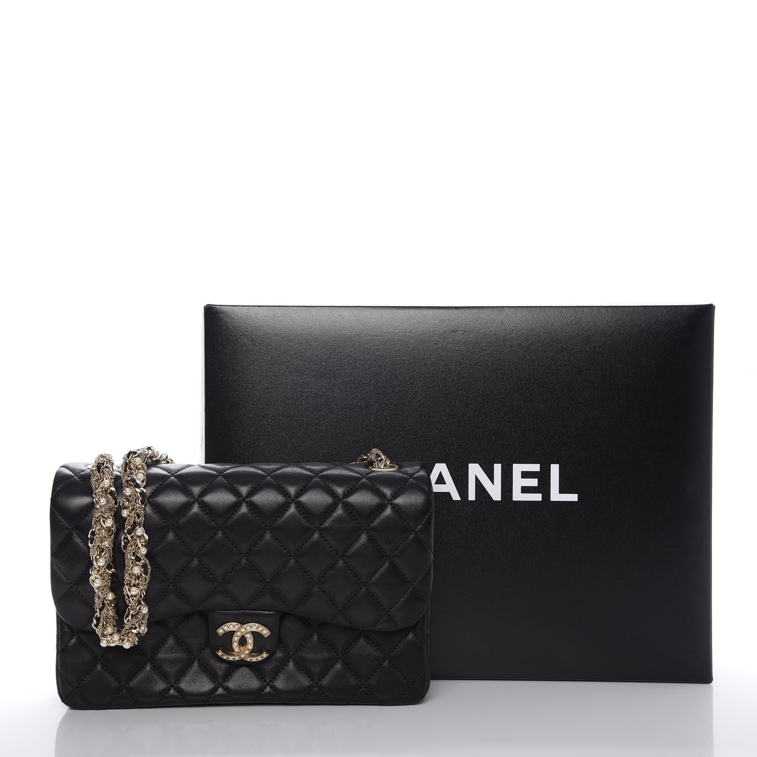 Chanel Lambskin Quilted Medium Westminster Pearl Flap Black 8 of 8