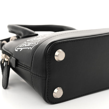 Balenciaga Calfskin Gothic Logo XXS Ville Top Handle Bag Black White 8 of 10