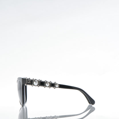 Chanel Crystal Pearl Cat Eye Sunglasses 5336-H-B Black 3 of 8