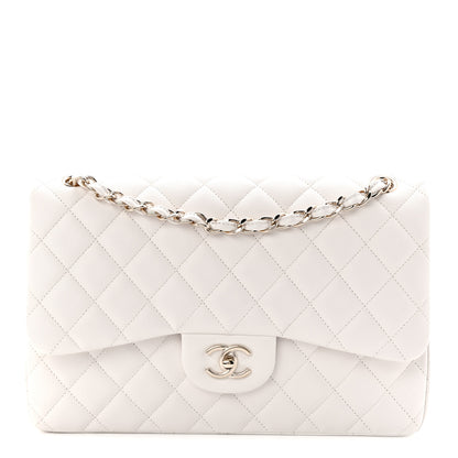 Chanel Caviar Quilted Jumbo Double Flap White 1 of 11