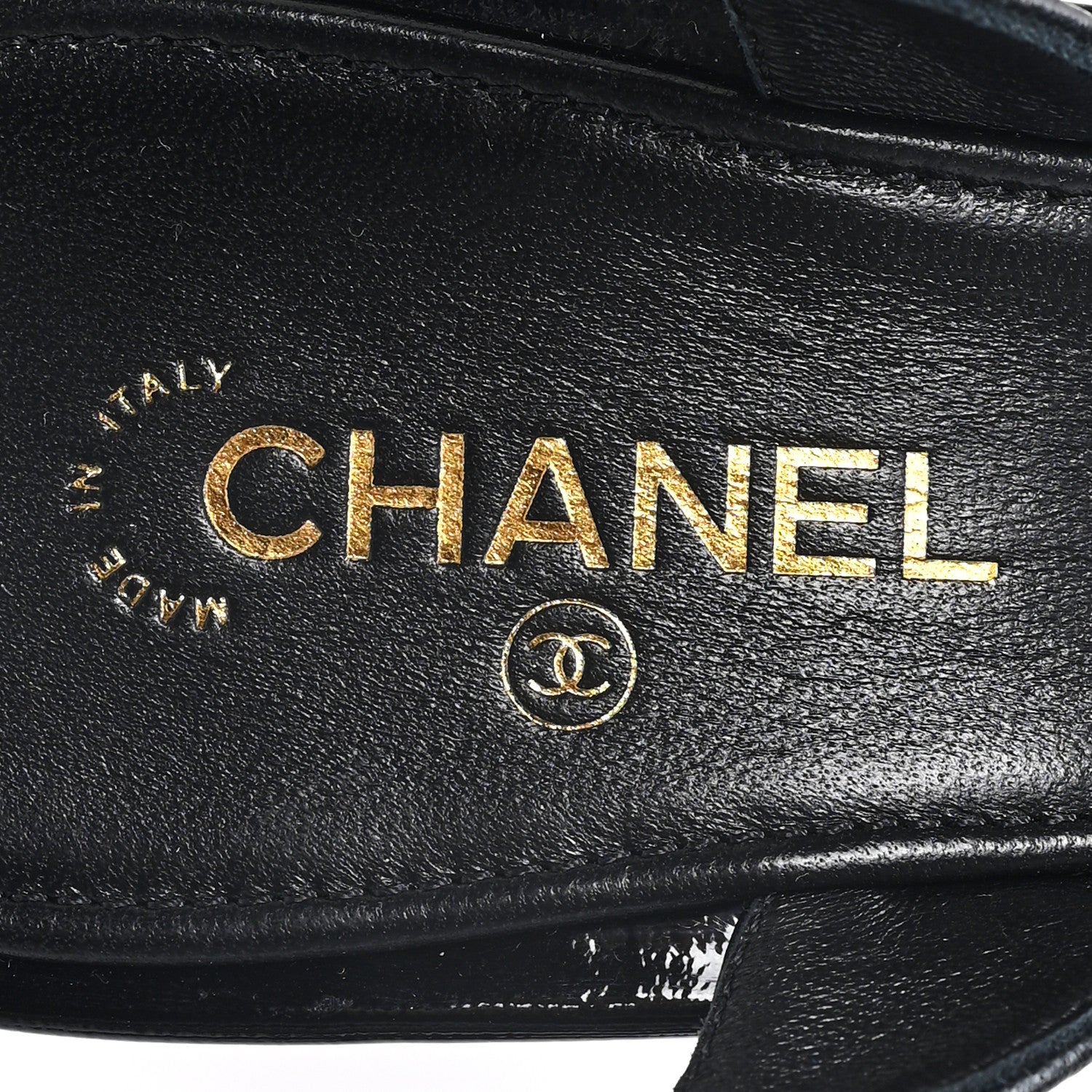 Chanel Lambskin Patent Cap Toe CC Apple Slingback Pumps 41 Black 7 of 8