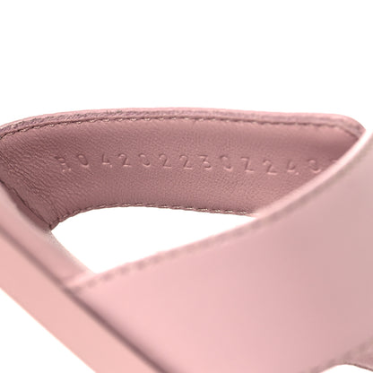 Hermes Calfskin Oran Sandals 37 Rose Cancan 7 of 9