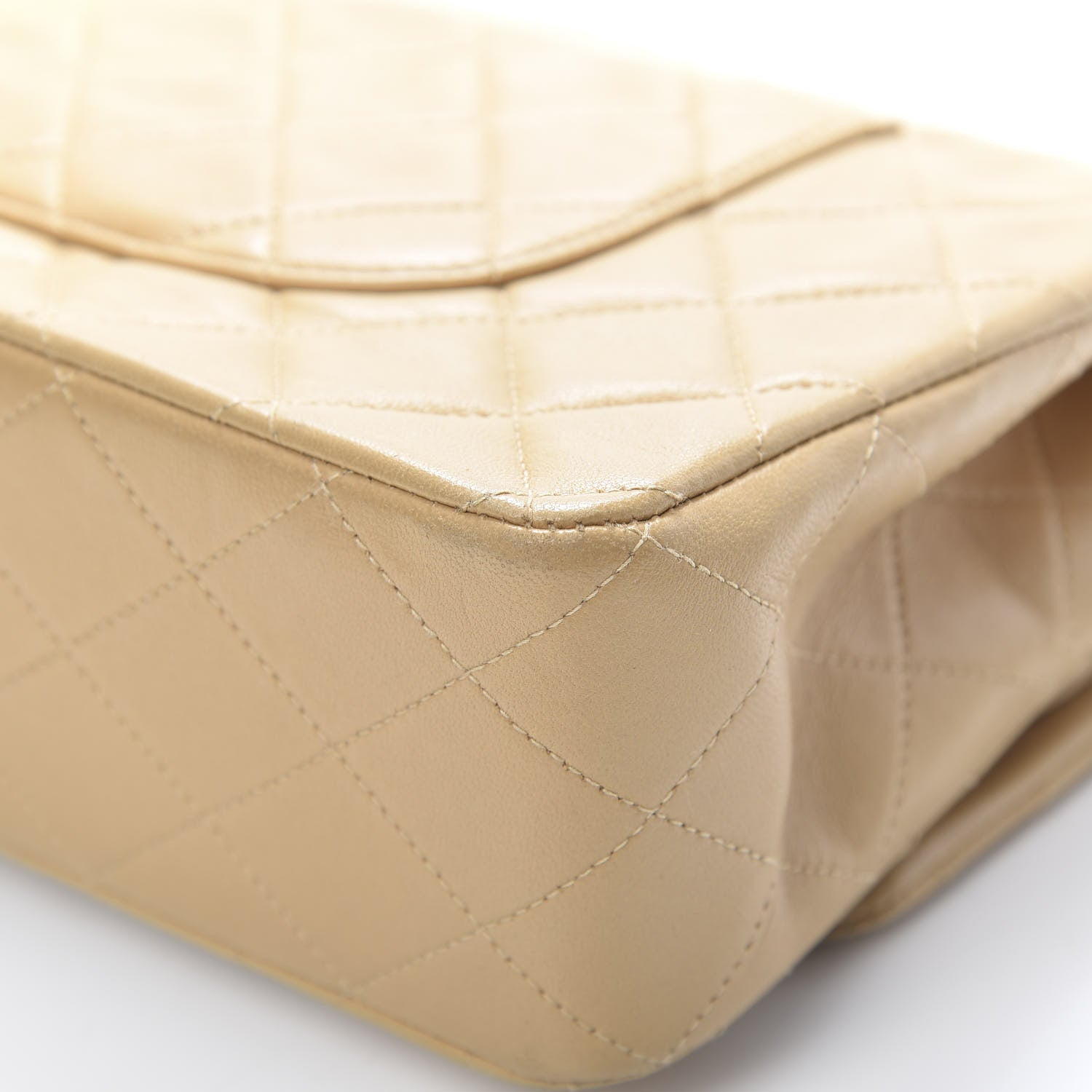 Chanel Lambskin Quilted Medium Double Flap Beige 12 of 18