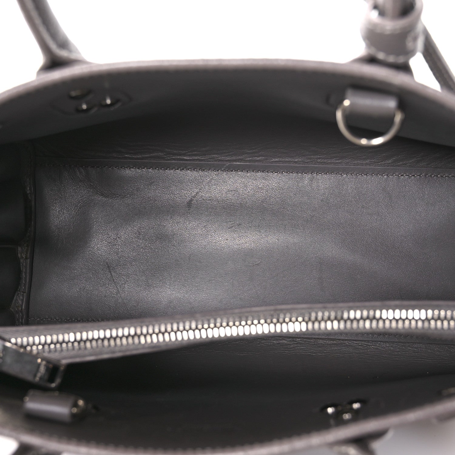 Saint Laurent Grained Calfskin Topstich Baby Sac De Jour Grey 6 of 15