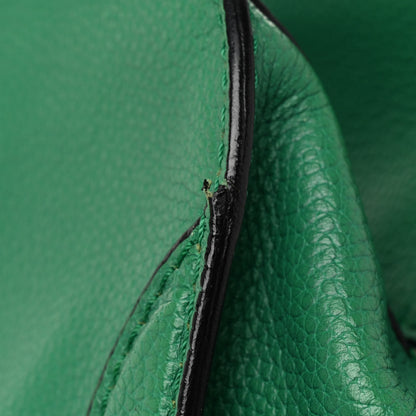 Alexander McQueen Pebbled Calfskin Large Skull Padlock Zip Around Tote Emerald 10 of 10