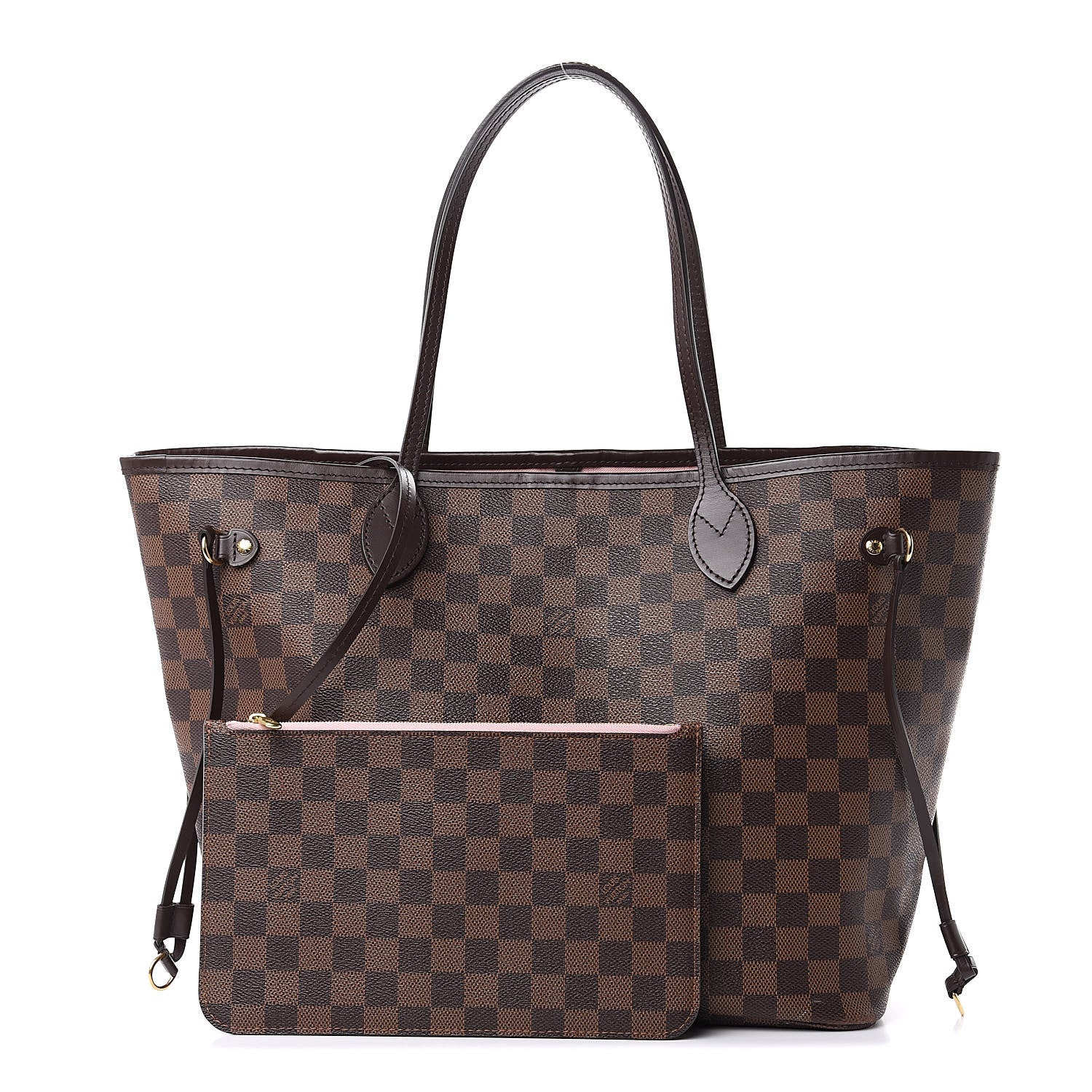 Louis Vuitton Damier Ebene Neo Neverfull MM Rose Ballerine 1 of 15