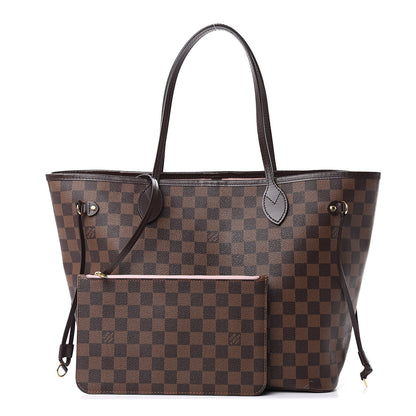 Louis Vuitton Damier Ebene Neo Neverfull MM Rose Ballerine 1 of 15