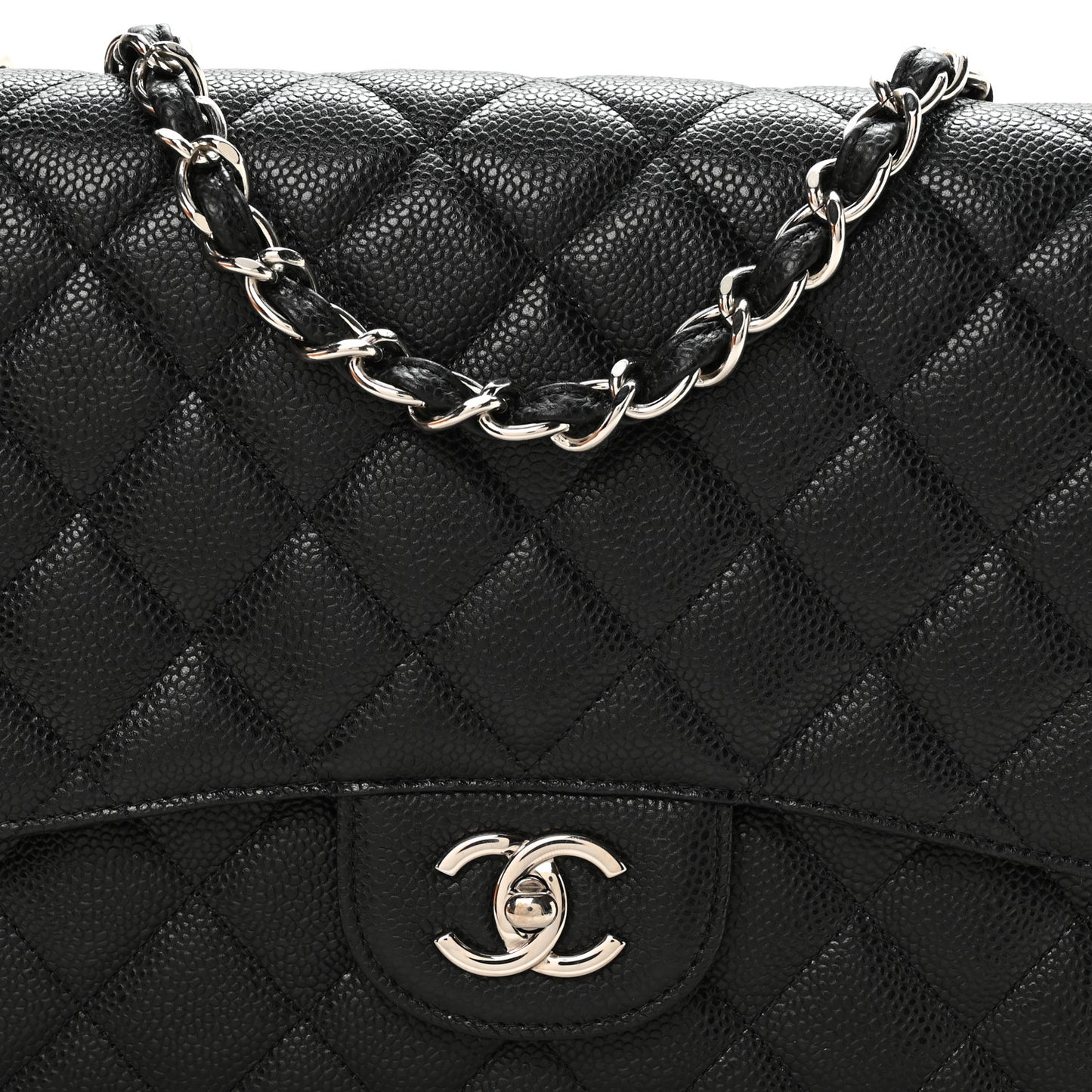 Caviar Quilted Jumbo Single Flap Black