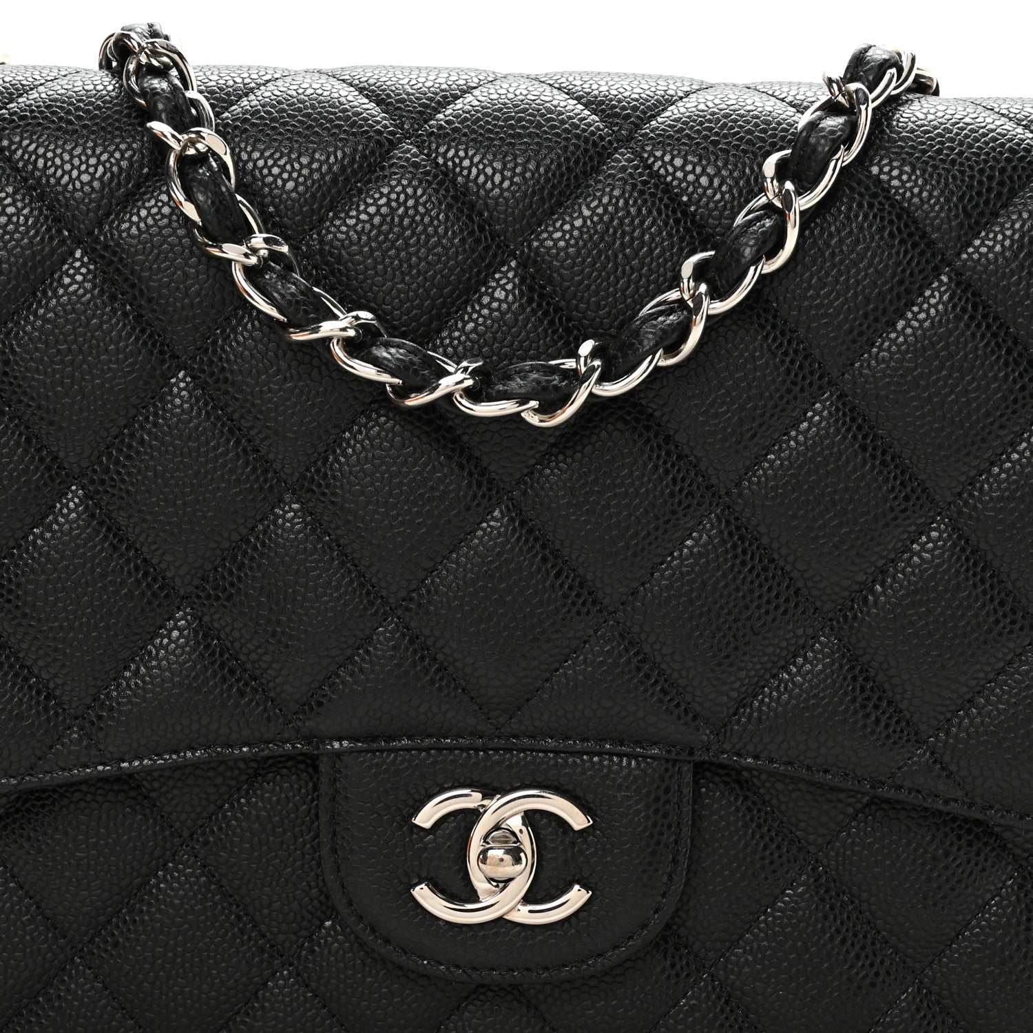 Chanel Caviar Quilted Jumbo Single Flap Black 8 of 11