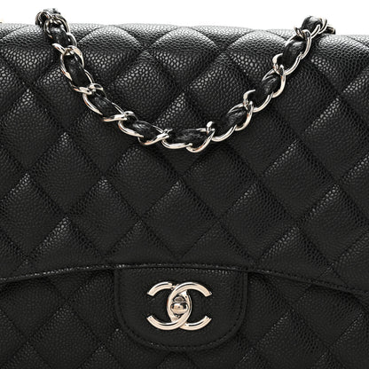 Chanel Caviar Quilted Jumbo Single Flap Black 8 of 11