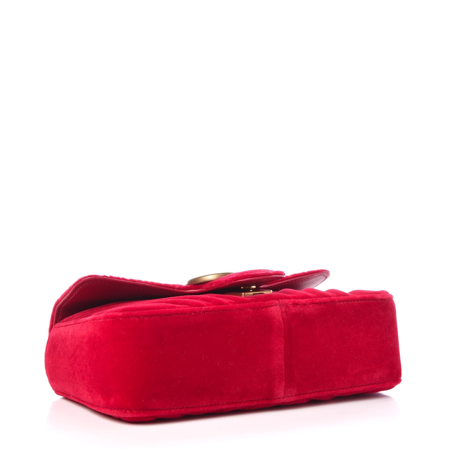 Gucci Velvet Matelasse Mini GG Marmont Shoulder Bag Hibiscus Red 6 of 10