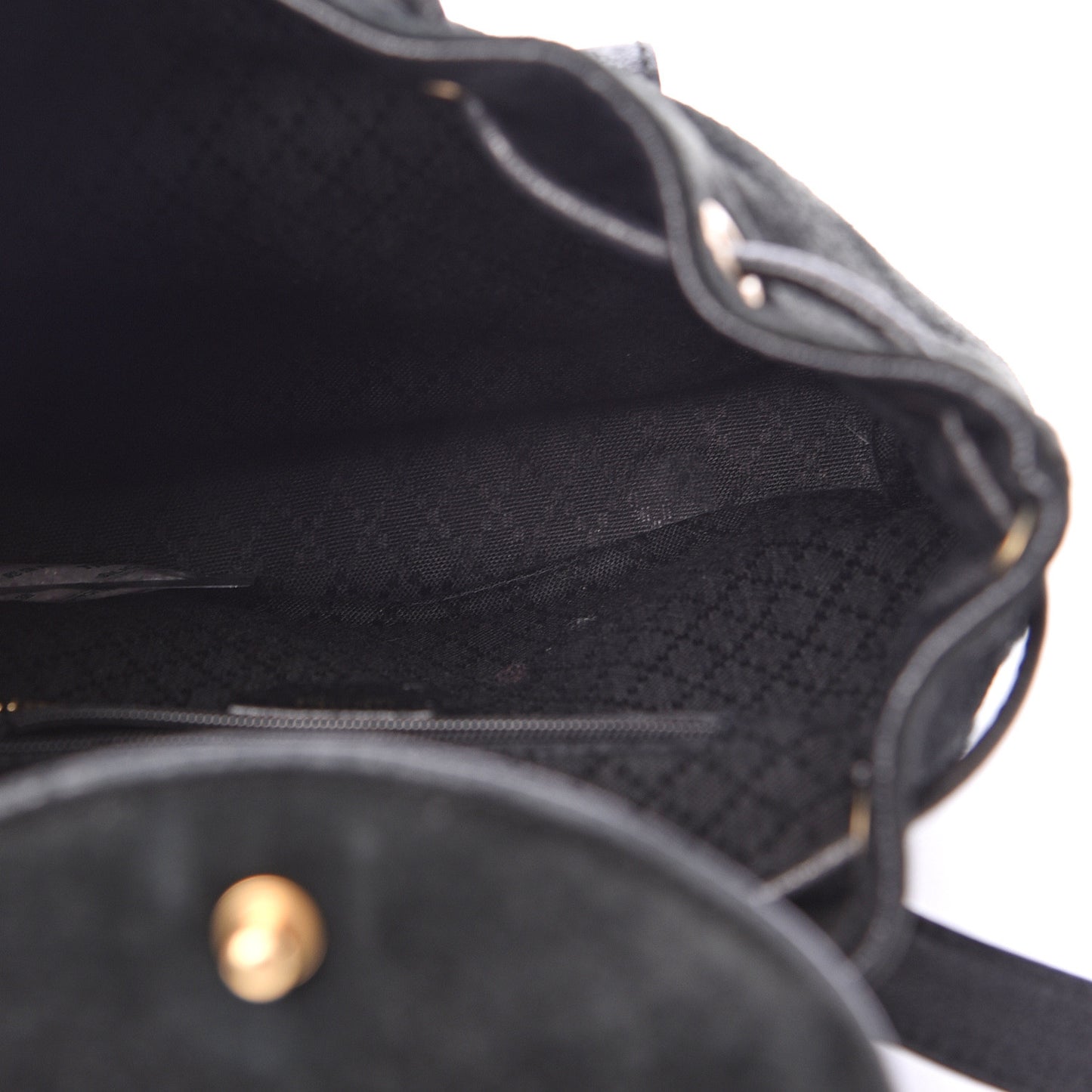 Calfskin Suede Bamboo Backpack Black