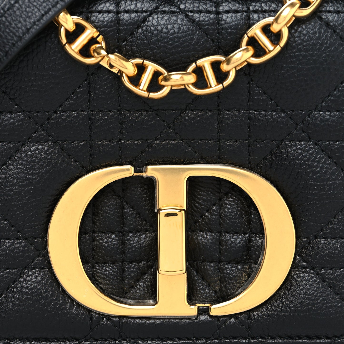 Calfskin Cannage Small Caro Bag Black