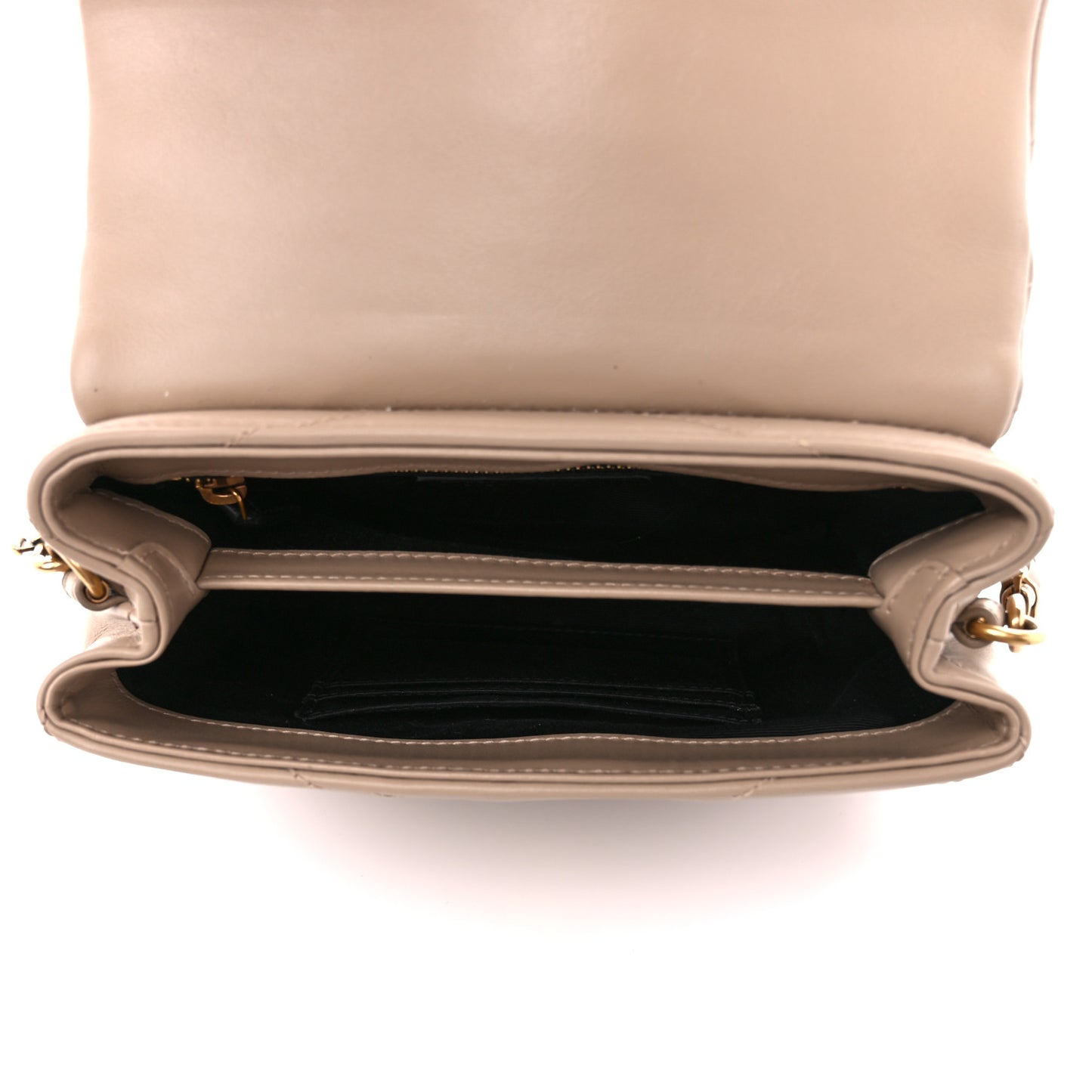 Calfskin Y Quilted Monogram Toy Loulou Crossbody Bag Dark Beige
