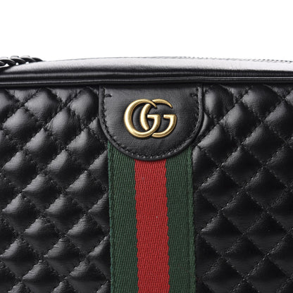Gucci Calfskin Web Trapuntata Small GG Shoulder Bag Black 10 of 11