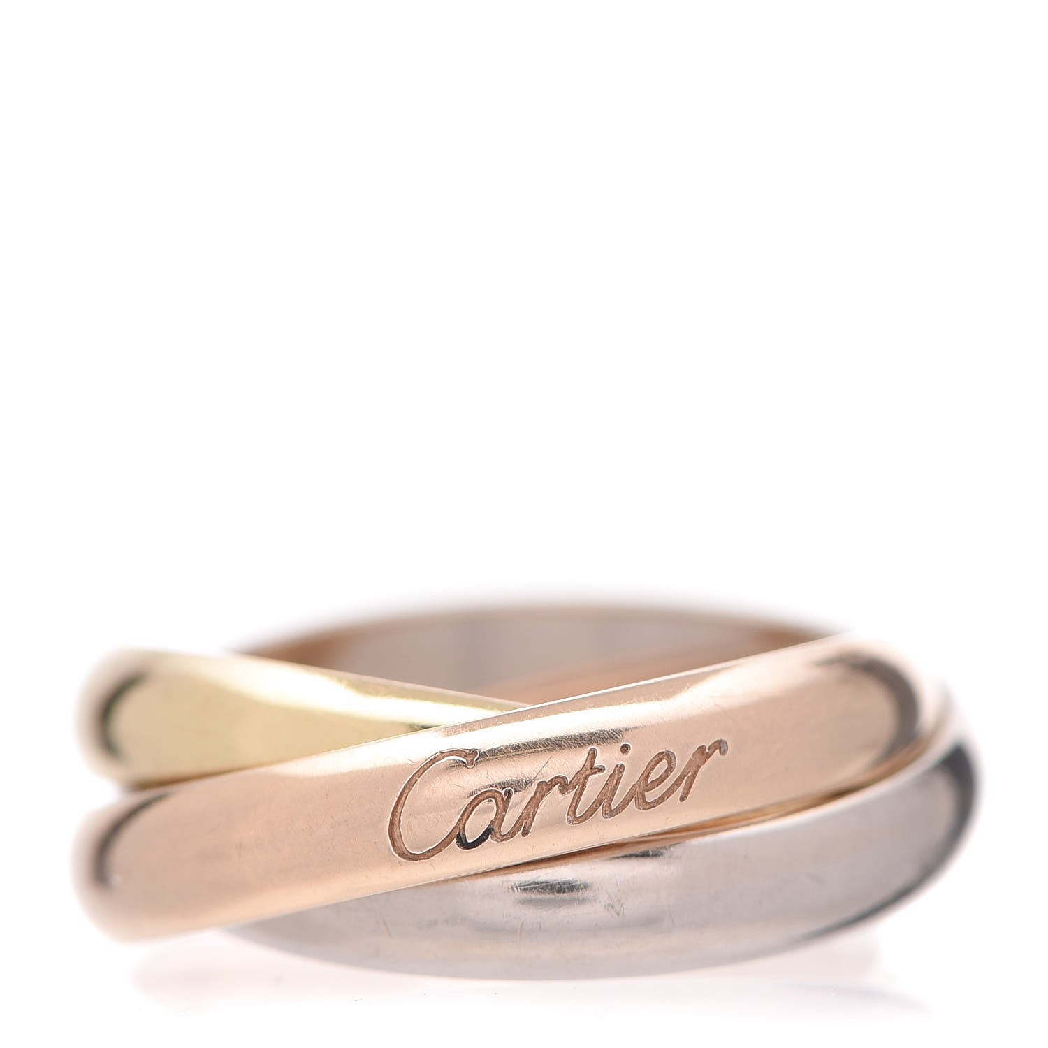 Cartier 18K Pink Yellow White Gold Small Trinity Ring 54 6.75 1 of 4