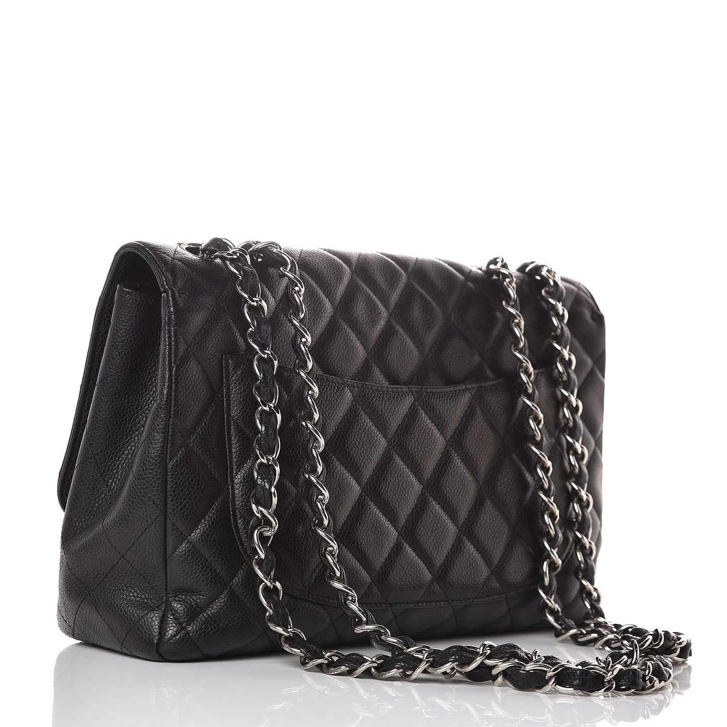 Caviar Quilted Jumbo Single Flap Black