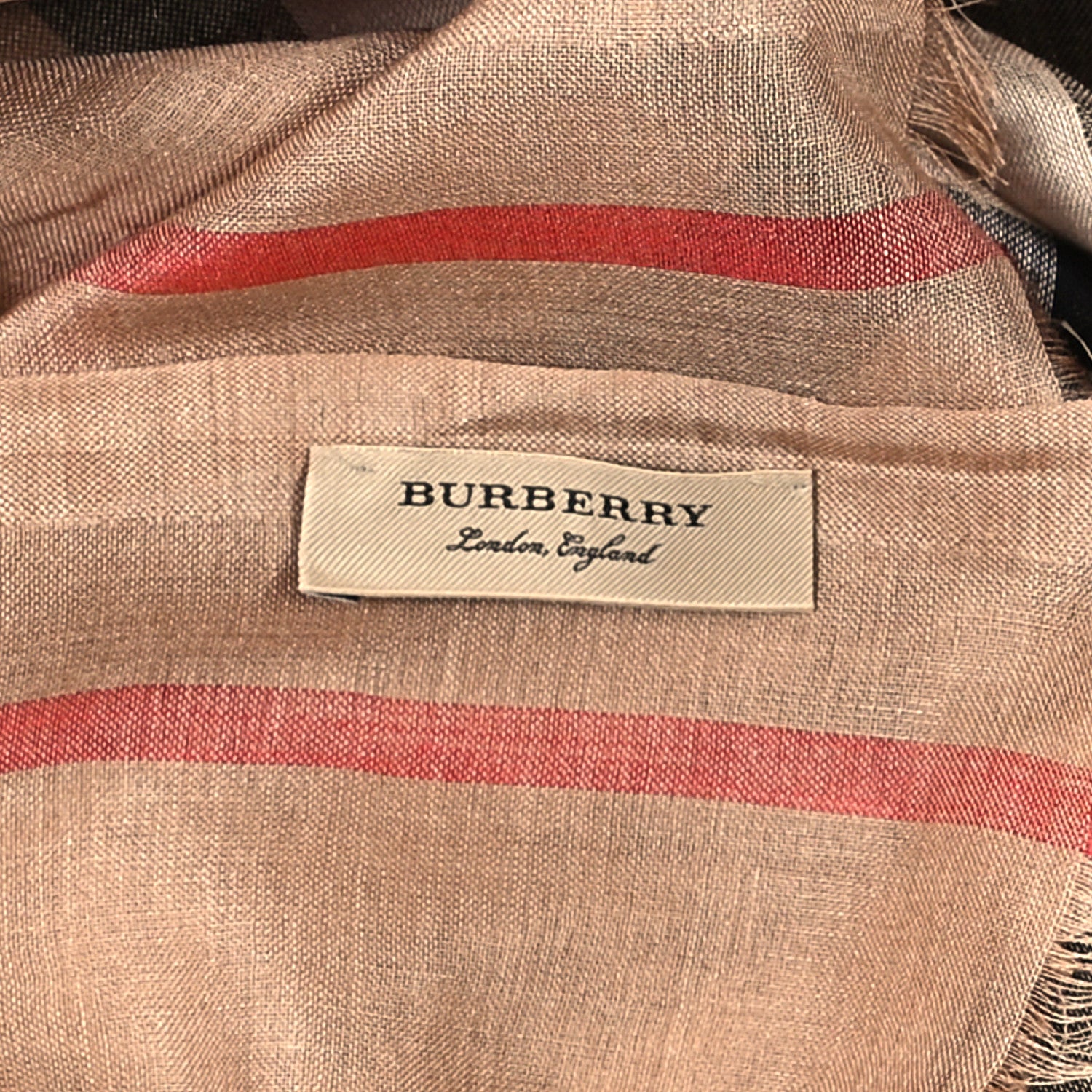 Burberry Wool Silk Gauze Giant Check Lightweight Scarf Archive Beige 3 of 4