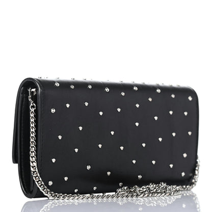 Alexander McQueen Calfskin Studded Skull Wallet on Chain Black 2 of 4