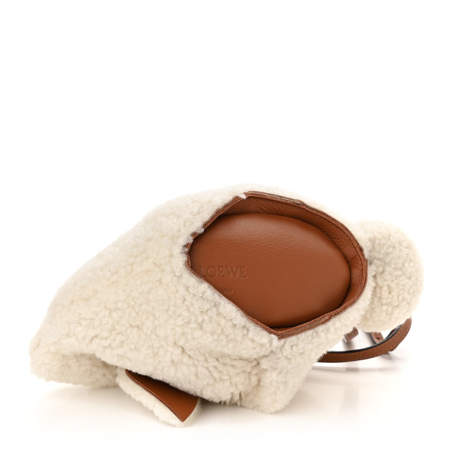 Shearling Mini Bunny Crossbody Bag Natural