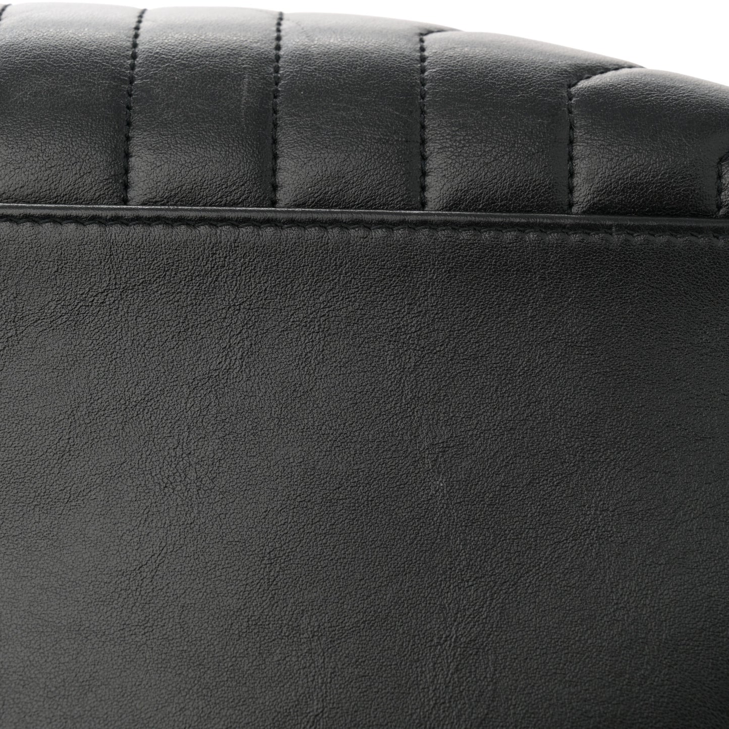 Calfskin Y Quilted Monogram Large Loulou Chain Satchel Black