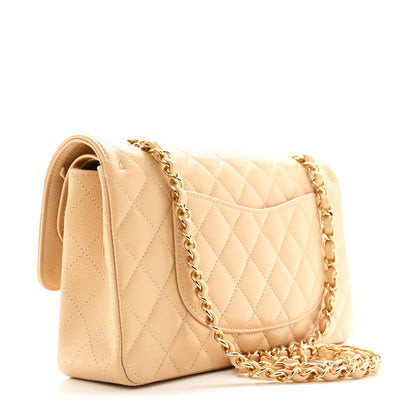 Chanel Caviar Quilted Medium Double Flap Beige 3 of 11