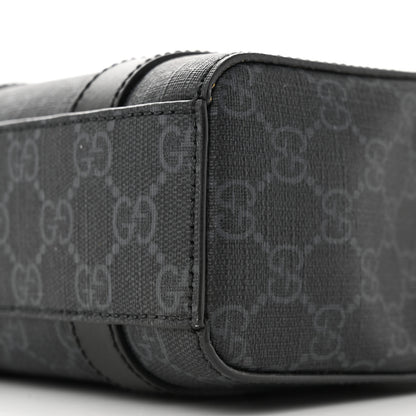 Gucci GG Supreme Monogram Appia Calfskin Web Mini Tote Bag Black 9 of 14