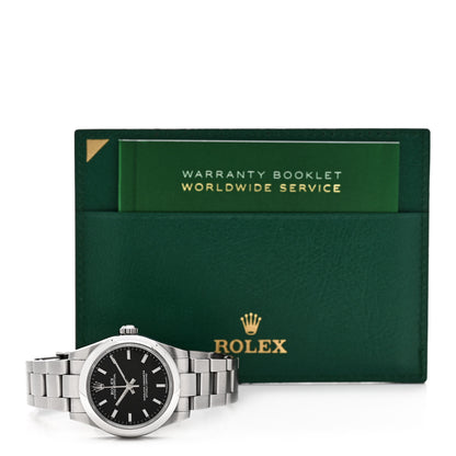 Rolex Stainless Steel 31mm Oyster Perpetual Watch Black 177200 5 of 5