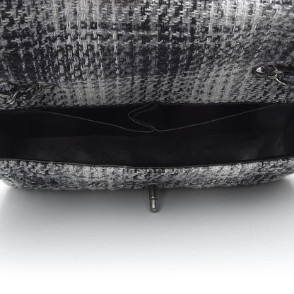 Chanel Tweed East West Flap Black White 7 of 9