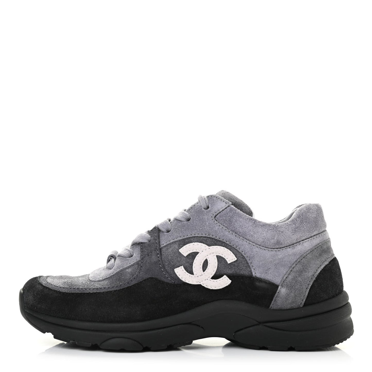 Suede Calfskin CC Sneakers 35.5 Black